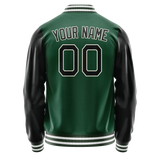 Custom Kelly-Green Texas-Orange Solid Color Varsity Letterman Jacket JA02240617ZF227