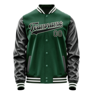 Custom Kelly-Green Texas-Orange Solid Color Varsity Letterman Jacket JA02240617ZF227