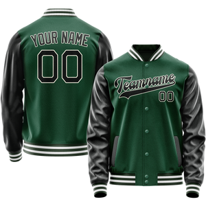 Custom Kelly-Green Texas-Orange Solid Color Varsity Letterman Jacket JA02240617ZF227
