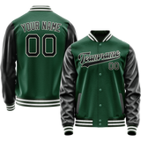 Custom Kelly-Green Texas-Orange Solid Color Varsity Letterman Jacket JA02240617ZF227