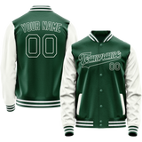 Custom Kelly-Green White Solid Color Varsity Letterman Jacket JA02240617ZF233