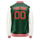 Custom Kelly-Green White Solid Color Varsity Letterman Jacket JA02240617ZF214