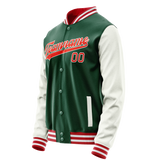Custom Kelly-Green White Solid Color Varsity Letterman Jacket JA02240617ZF214