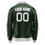 Custom Green Gray Solid Color Varsity Letterman Jacket JA02240617JG183