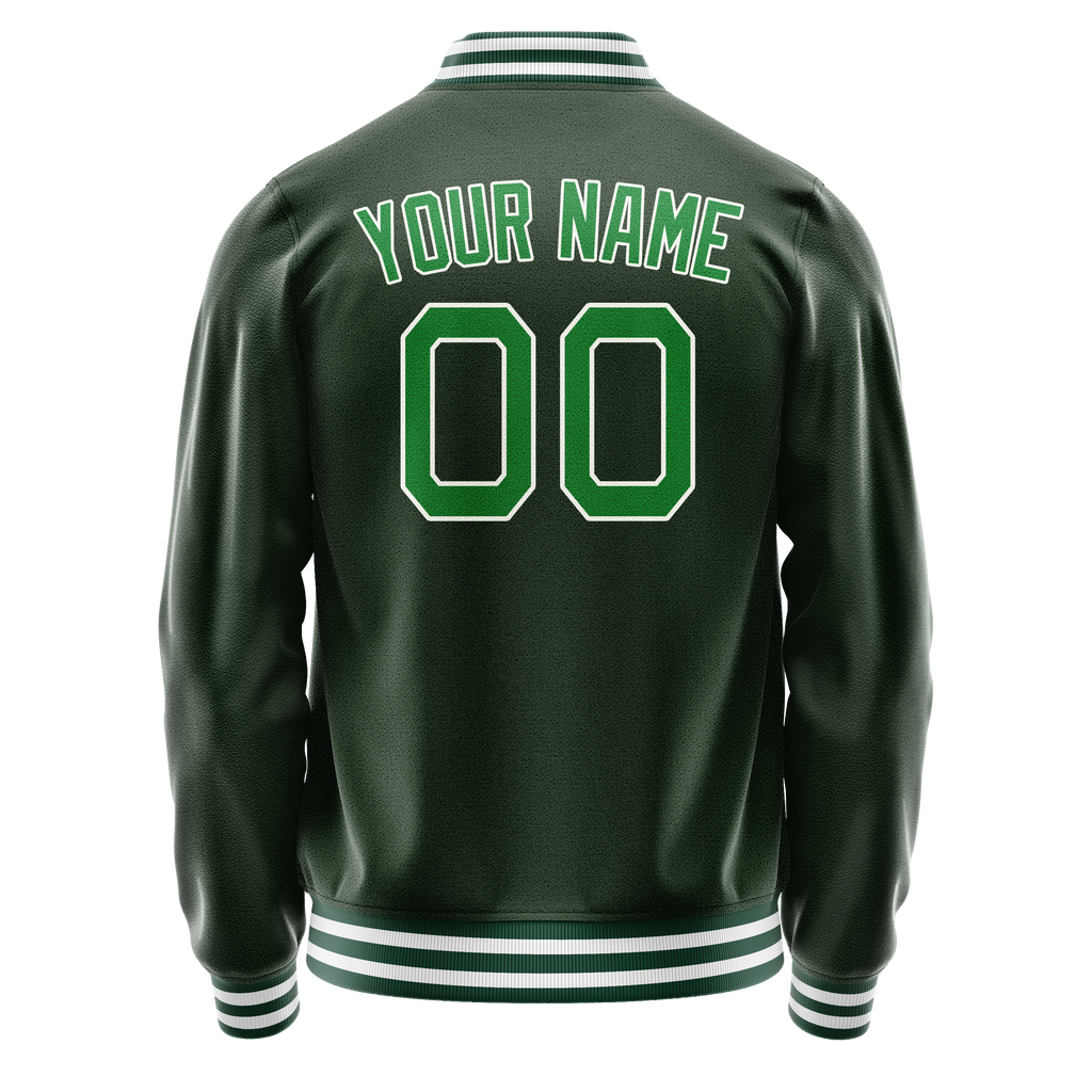 Custom Green Kelly-Green Solid Color Varsity Letterman Jacket JA02240617JG181