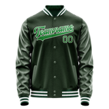 Custom Green Kelly-Green Solid Color Varsity Letterman Jacket JA02240617JG181