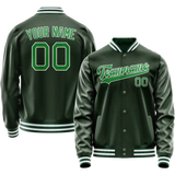Custom Green Kelly-Green Solid Color Varsity Letterman Jacket JA02240617JG181