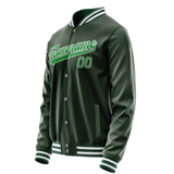 Custom Green Kelly-Green Solid Color Varsity Letterman Jacket JA02240617JG181