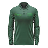Custom Green Emerald Green Long Sleeve Polo Shirt