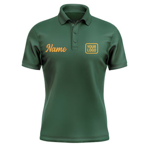Custom Green Yellow Short-Sleeve Polo Shirt