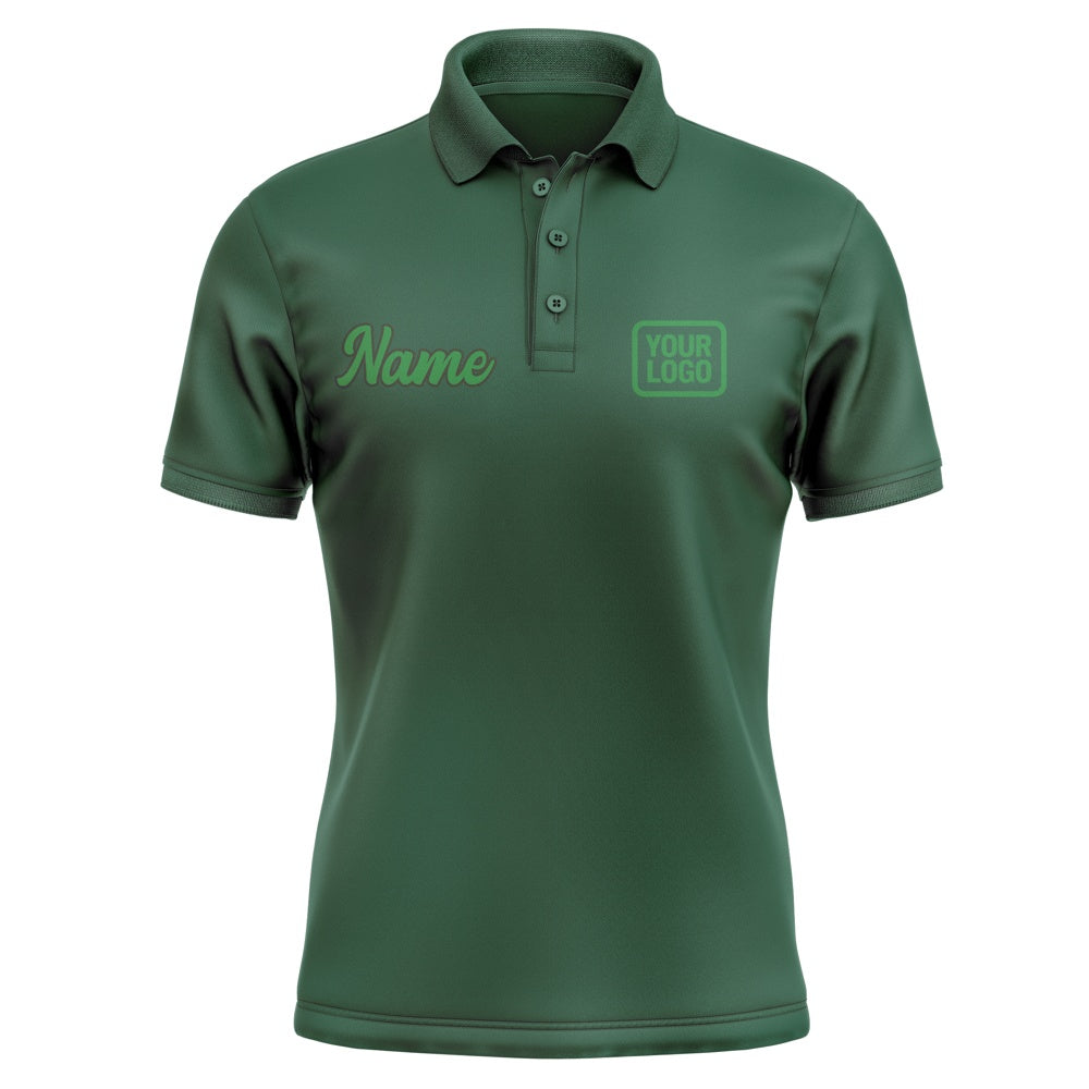 Custom Green Emerald Green Short-Sleeve Polo Shirt