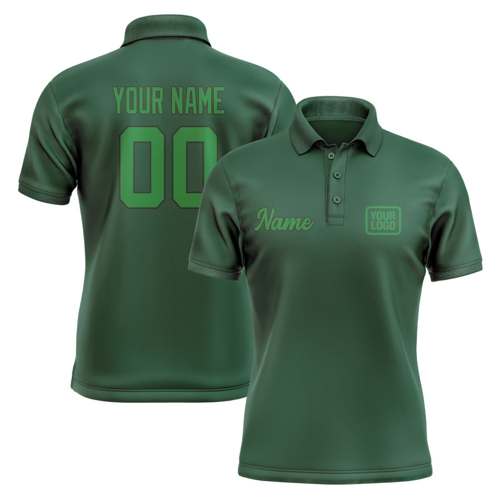 Custom Green Emerald Green Short-Sleeve Polo Shirt