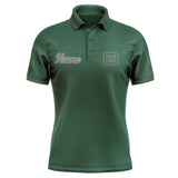 Custom Green Dark Grey Short-Sleeve Polo Shirt