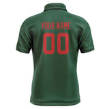Custom Green Red Short-Sleeve Polo Shirt
