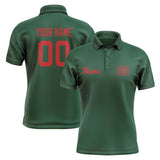 Custom Green Red Short-Sleeve Polo Shirt