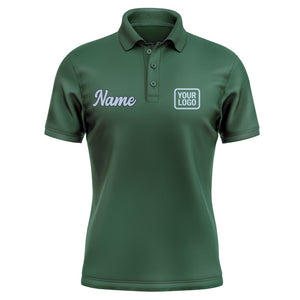 Custom Green Light Blue Short-Sleeve Polo Shirt
