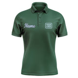 Custom Green Light Blue Short-Sleeve Polo Shirt