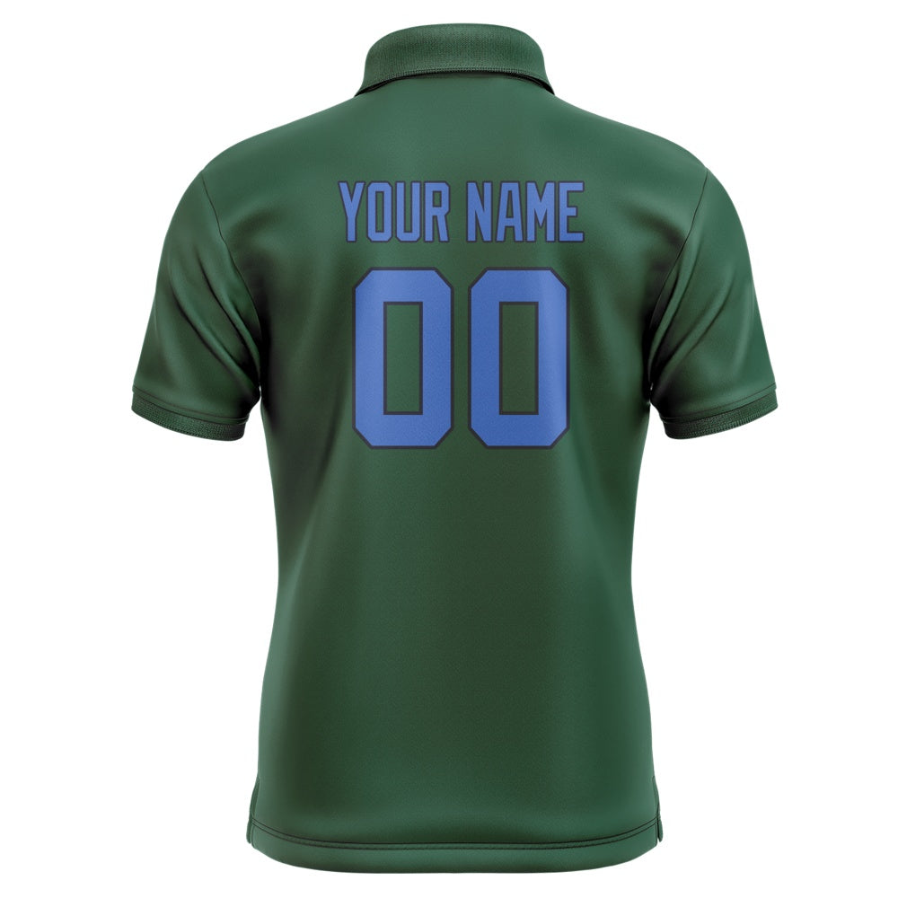 Custom Green Sky Blue Short-Sleeve Polo Shirt