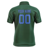 Custom Green Sky Blue Short-Sleeve Polo Shirt