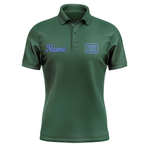 Custom Green Sky Blue Short-Sleeve Polo Shirt