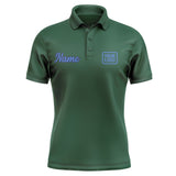Custom Green Sky Blue Short-Sleeve Polo Shirt