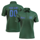Custom Green Sky Blue Short-Sleeve Polo Shirt