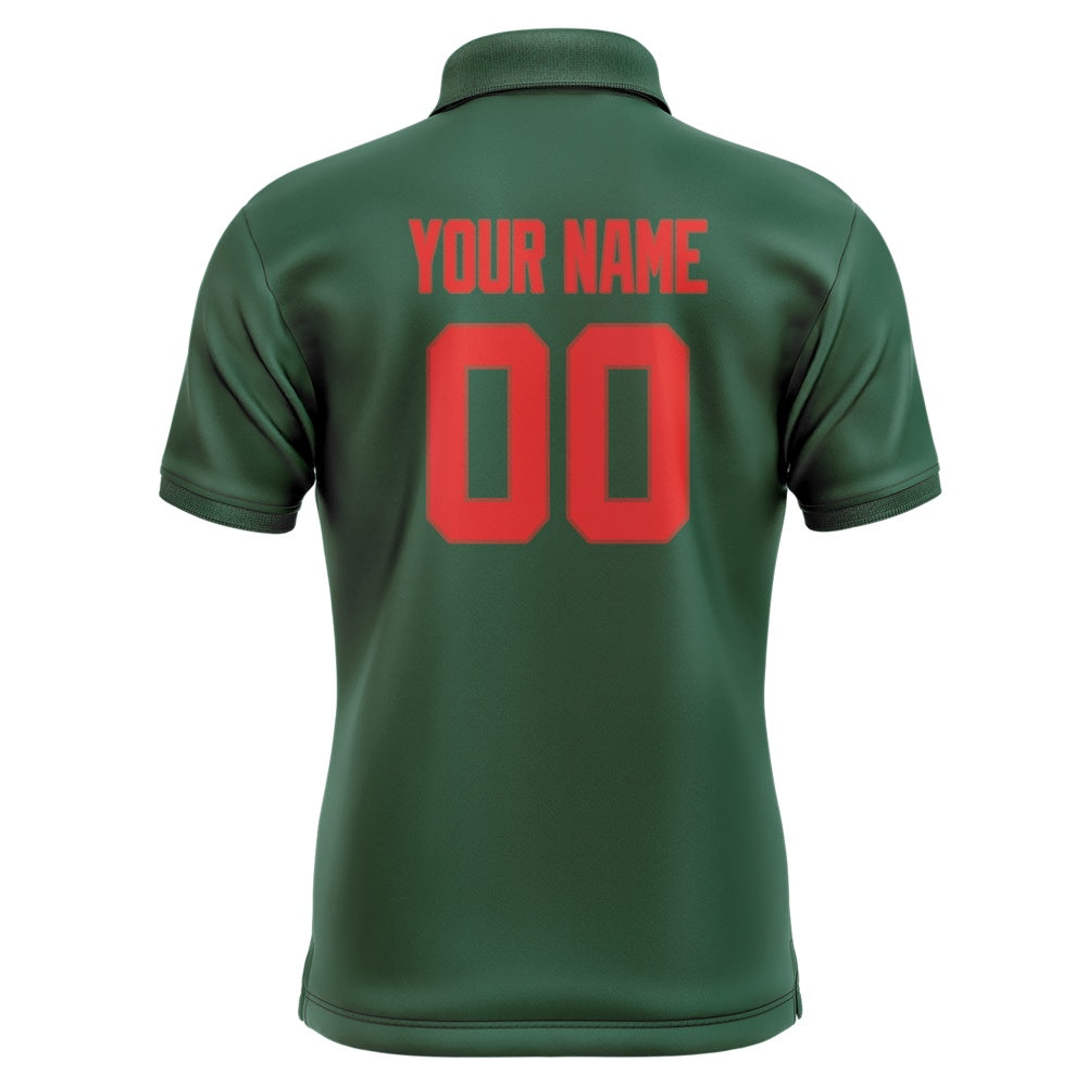 Custom Green Orange Red Short-Sleeve Polo Shirt
