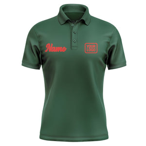 Custom Green Orange Red Short-Sleeve Polo Shirt