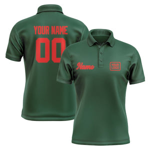 Custom Green Orange Red Short-Sleeve Polo Shirt