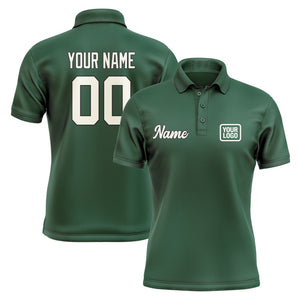 Custom Green Cream Short-Sleeve Polo Shirt