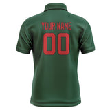 Custom Green Red Short-Sleeve Polo Shirt