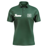 Custom Green White Short-Sleeve Polo Shirt