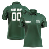 Custom Green White Short-Sleeve Polo Shirt