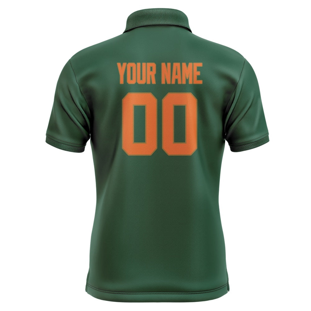 Custom Green Orange Short-Sleeve Polo Shirt