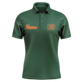 Custom Green Orange Short-Sleeve Polo Shirt
