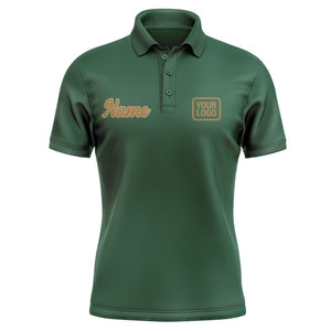 Custom Green Khaki Short-Sleeve Polo Shirt
