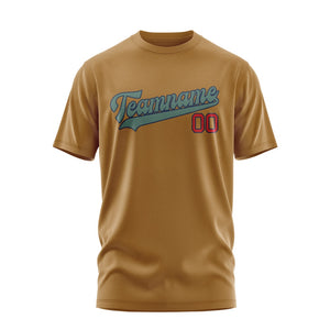 Custom Khaki Blue Green T-Shirt