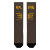 Custom Brown Yellow Knee-High Sock
