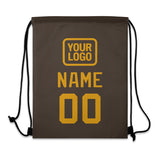 Custom Brown Yellow Drawstring Bag