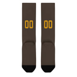 Custom Brown Yellow Knee-High Sock