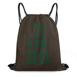 Custom Brown Green Drawstring Bag