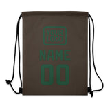 Custom Brown Green Drawstring Bag