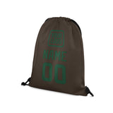 Custom Brown Green Drawstring Bag