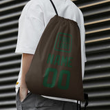 Custom Brown Green Drawstring Bag