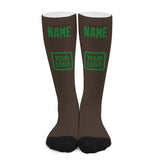 Custom Brown Emerald Green Knee-High Sock