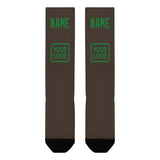 Custom Brown Emerald Green Knee-High Sock