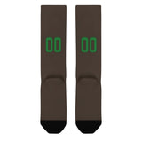 Custom Brown Emerald Green Knee-High Sock