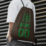 Custom Brown Emerald Green Drawstring Bag