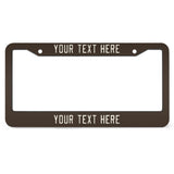 Custom Brown Cream License Plate Frame