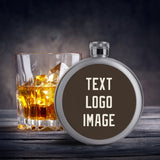 Custom Brown Cream Hip Flask